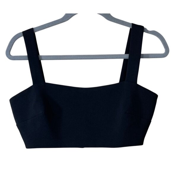 New Karlie Bra Top Tank Black Zip Back Size M Medium Square Neck - Picture 1 of 5